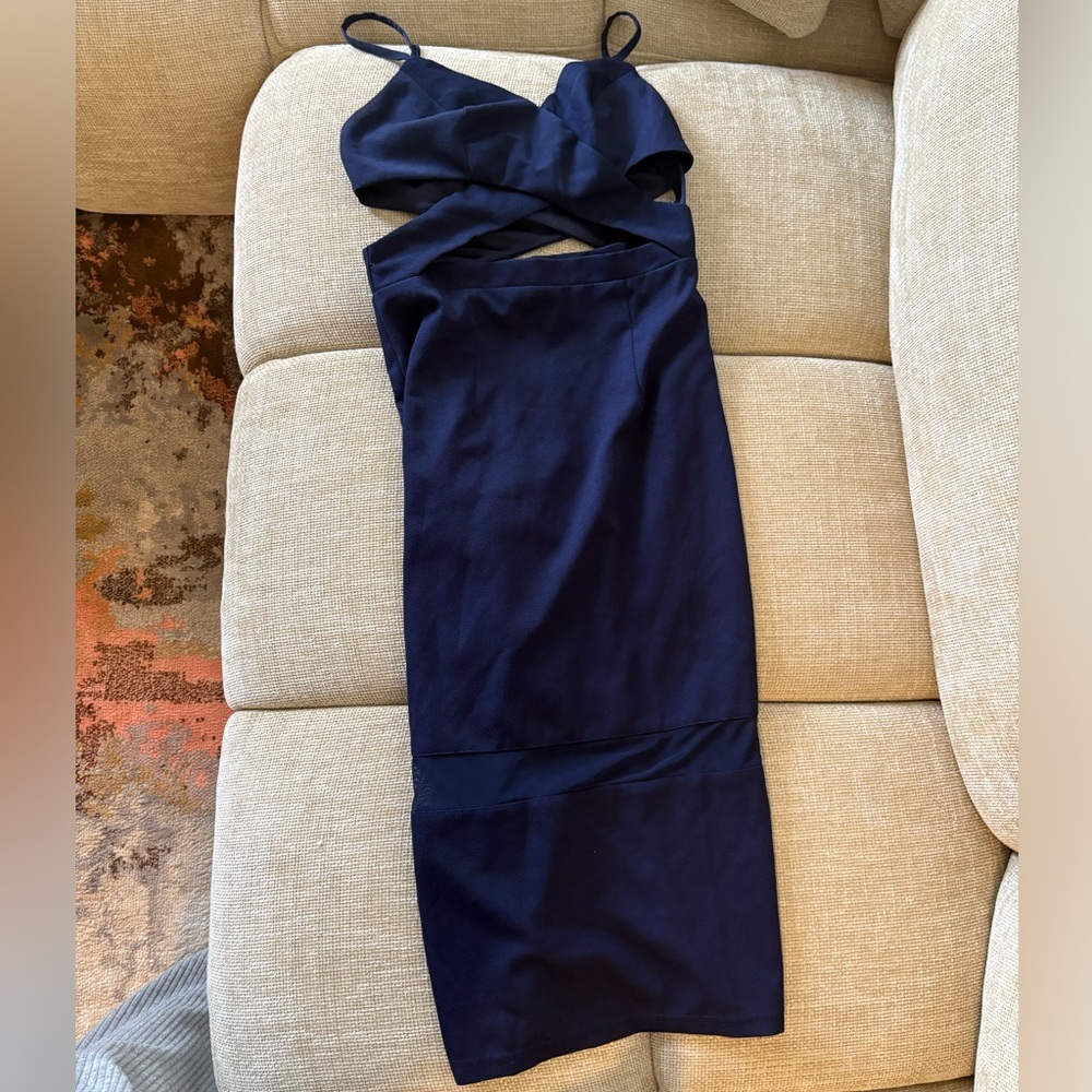L'ATISTE navy blue dress small